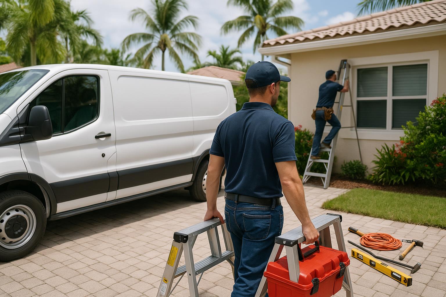 Room under renovation with tools and furniture.
